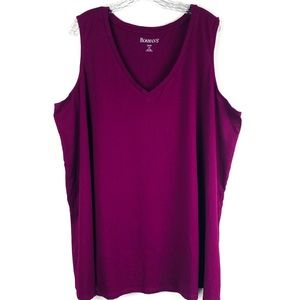 Roamans Tank Top Pink Purple Plus Size 2X LXX